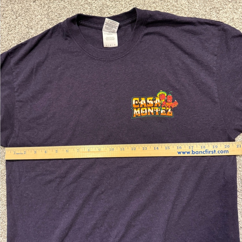 Casa Montez TShirt  Mens Large purple Replacement Employee Work Uniform Workwear - Picture 7 of 9